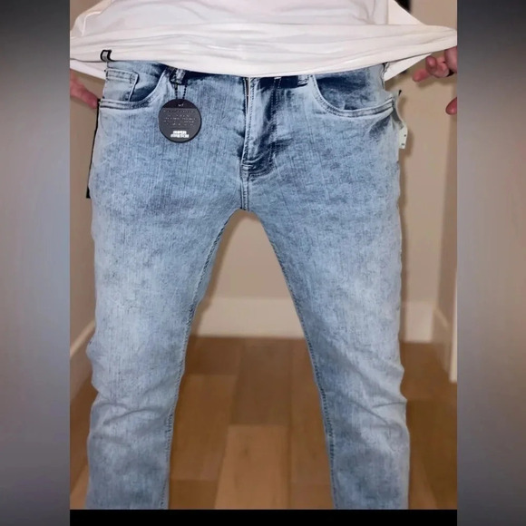 2PAIR- BUFFALO JEANS “EVAN-X” SLIM STRAIGHT STRETCH BLEACHED AND SANDED 30/30 - Picture 5 of 16